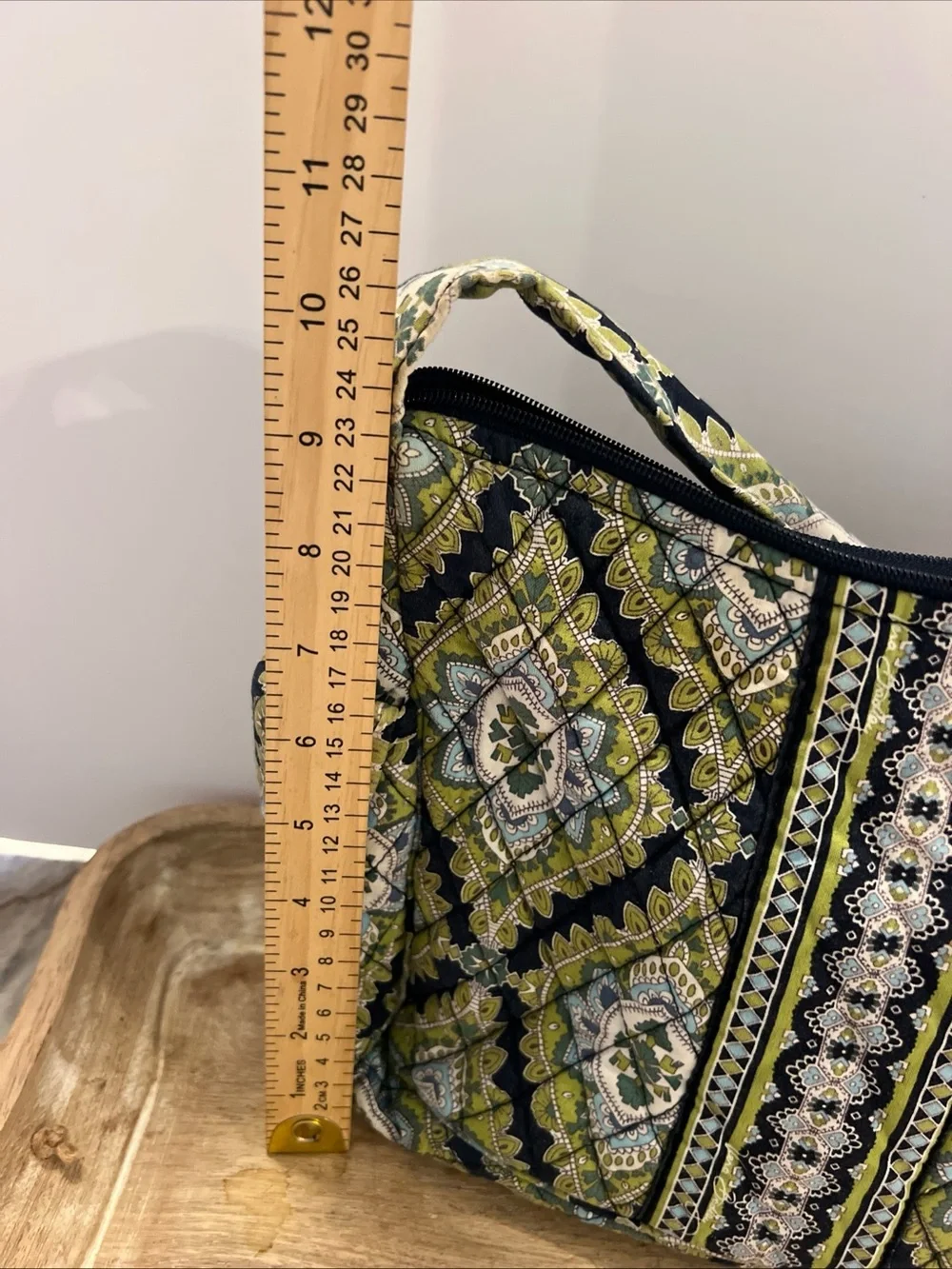 Vera Bradley Navy and Green Patterned Quilted Shoulder Bag